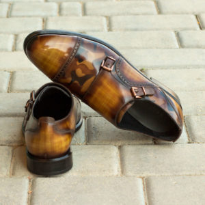 Handmade Double Monk Woman shoes |  Hand Made Patina