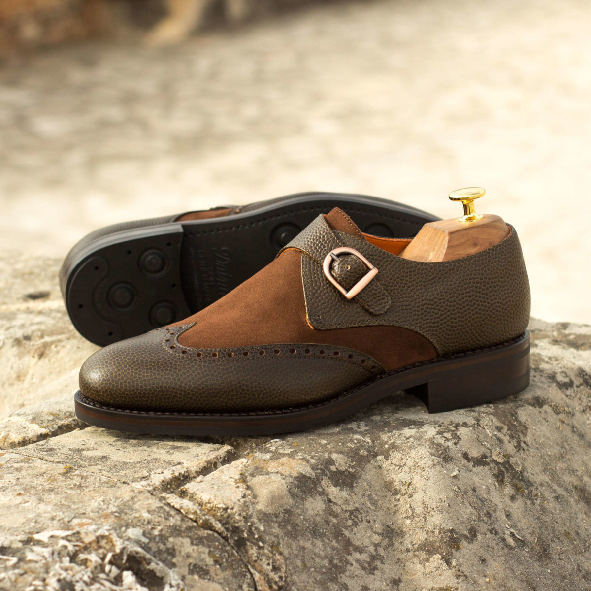 Handmade Single Monk shoes |  Goodyear Welted