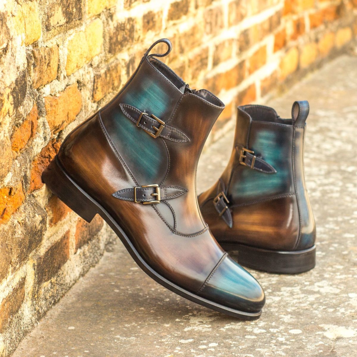 Handmade Octavian Buckle Boot shoes |  Hand Made Patina